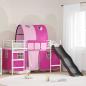 Preview: ARDEBO.de - Etagenbett für Kinder mit Vorhängen Weiß und Rosa 75 x 190 cm