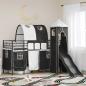 Preview: ARDEBO.de - Kinder Etagenbett Gestell Uni Schwarz 90 x 190 cm Metall