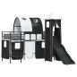 Preview: Kinder Etagenbett Gestell Uni Schwarz 100 x 190 cm Metall