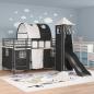 Preview: Kinder Etagenbett Gestell Uni Schwarz 107 x 203 cm Metall