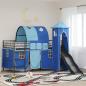 Preview: ARDEBO.de - Kinder Etagenbett Gestell Schwarz und Blau 90 x 200 cm Metall