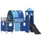 Preview: Kinder Etagenbett Gestell Schwarz und Blau 90 x 200 cm Metall