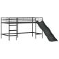 Preview: Kinder Etagenbett Gestell Schwarz und Blau 90 x 200 cm Metall