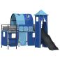 Preview: Kinder Etagenbett Gestell Schwarz und Blau 100 x 190 cm Metall