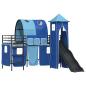 Preview: Kinder Etagenbett Gestell Schwarz und Blau 100 x 190 cm Metall
