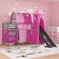 Preview: Kinder Etagenbett Gestell Schwarz und Pink 75 x 190 cm Metall