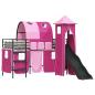 Preview: Kinder Etagenbett Gestell Schwarz und Pink 90 x 190 cm Metall