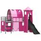 Preview: Kinder Etagenbett Gestell Schwarz und Pink 90 x 190 cm Metall