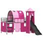 Preview: Kinder Etagenbett Gestell Schwarz und Pink 100 x 200 cm Metall
