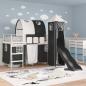 Preview: Kinder Etagenbett Gestell Weiß und Schwarz 75 x 190 cm Metall
