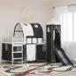 Preview: ARDEBO.de - Kinder Etagenbett Gestell Weiß und Schwarz 80 x 200 cm Metall