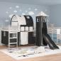 Preview: Kinder Etagenbett Gestell Weiß und Schwarz 80 x 200 cm Metall