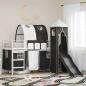 Preview: ARDEBO.de - Kinder Etagenbett Gestell Weiß und Schwarz 90 x 190 cm Metall