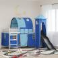 Preview: ARDEBO.de - Kinder Etagenbett Gestell Uni Weiß und Blau 80 x 200 cm Metall