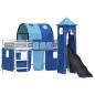 Preview: Kinder Etagenbett Gestell Uni Weiß und Blau 80 x 200 cm Metall