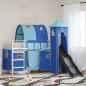 Preview: ARDEBO.de - Kinder Etagenbett Gestell Uni Weiß und Blau 100 x 190 cm Metall