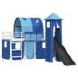 Preview: Kinder Etagenbett Gestell Uni Weiß und Blau 100 x 190 cm Metall