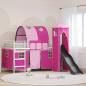 Preview: ARDEBO.de - Kinder Etagenbett Gestell Uni Weiß und Rosa 80 x 200 cm Metall