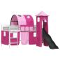 Preview: Kinder Etagenbett Gestell Uni Weiß und Rosa 100 x 200 cm Metall