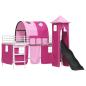 Preview: Kinder Etagenbett Gestell Uni Weiß und Rosa 100 x 200 cm Metall