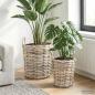 Preview: ARDEBO.de - Blumentopfkorb GENDT 2 stk. Natürliches Grau Kubu Rattan