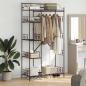 Preview: ARDEBO.de - Offener Kleiderschrank Schwarz 101 x 43 x 188 cm Stahl