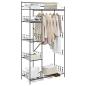 Preview: Offener Kleiderschrank Schwarz 101 x 43 x 188 cm Stahl