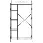 Preview: Offener Kleiderschrank Schwarz 101 x 43 x 188 cm Stahl