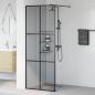 Preview: Walk-in Duschwand Schwarz 80 x 195 cm Gehärtetes Glas