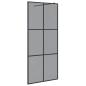Preview: Walk-in Duschwand Schwarz 90 x 195 cm Gehärtetes Glas