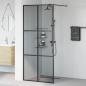 Preview: Walk-in Duschwand Schwarz 90 x 195 cm Gehärtetes Glas