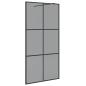 Preview: Walk-in Duschwand Schwarz 100 x 195 cm Gehärtetes Glas