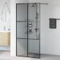Preview: Walk-in Duschwand Schwarz 100 x 195 cm Gehärtetes Glas