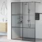 Preview: Walk-in Duschwand Schwarz 140 x 195 cm Gehärtetes Glas