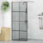 Preview: ARDEBO.de - Walk-in Duschwand Schwarz 90 x 195 cm Gehärtetes Glas