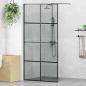 Preview: ARDEBO.de - Walk-in Duschwand Schwarz 100 x 195 cm Gehärtetes Glas