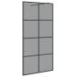 Preview: Walk-in Duschwand Schwarz 100 x 195 cm Gehärtetes Glas