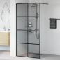 Preview: Walk-in Duschwand Schwarz 100 x 195 cm Gehärtetes Glas