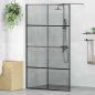 Preview: ARDEBO.de - Walk-in Duschwand Schwarz 115 x 195 cm Gehärtetes Glas