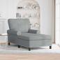 Preview: ARDEBO.de - Lounge-Liege Hellgrau Stoff 91 x 157 x 91 cm