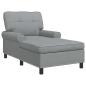 Preview: Lounge-Liege Hellgrau Stoff 91 x 157 x 91 cm