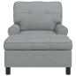 Preview: Lounge-Liege Hellgrau Stoff 91 x 157 x 91 cm