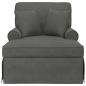 Preview: Chaise Lounge mit Rock 3 stk. Dunkelgrau Cordstoff