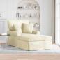 Preview: ARDEBO.de - Chaise Lounge mit Rock 3 stk. Creme Cordstoff 91 x 157 x 91 cm
