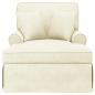 Preview: Chaise Lounge mit Rock 3 stk. Creme Cordstoff 91 x 157 x 91 cm