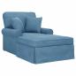 Preview: Chaise Lounge mit Rock 3 Stk. Blau Cordstoff 91 x 157 x 91 cm