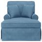Preview: Chaise Lounge mit Rock 3 Stk. Blau Cordstoff 91 x 157 x 91 cm