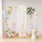 Preview: Hochzeitsbogen 3 Stk. Gold 120 x 40 x 217 cm Stahl