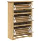 Preview: Schuhregal BODO 80 x 35 x 118 cm Holzwerkstoff Honigbraun
