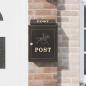 Preview: Wandmontierter Briefkasten Bronze 29 x 13 x 41 cm Gussaluminium